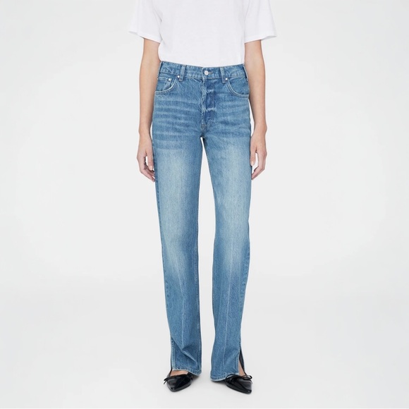 Anine Bing NWT Roy Jean in Nordic Blue Straight Bootcut - Picture 6 of 16